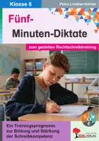 Vorschau - Arbeitsblätter - 5-Minuten-Diktate Klasse 6 | Deutsch Sekundarstufe | Rechtschreibung, Dopplung, Dehnung, das dass, Groß- Kleinschreibung, Worttrennung, direkte Rede | dreifach differenzierte Arbeitsblätter Kopiervorlagen mit Lösungen - Deckblatt