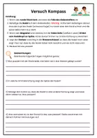 Vorschau - Arbeitsblätter - Experiment Kompass - Magnetfeld der Erde & Kompass erklärt - Deckblatt