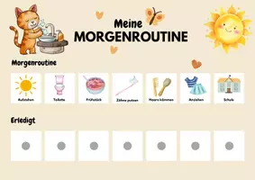 Vorschau - Anderer Materialtyp - Routineplan Morgen- und Abendroutine für Kinder Motiv Katze - Seite 2