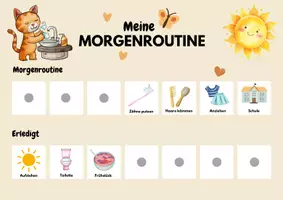 Vorschau - Anderer Materialtyp - Routineplan Morgen- und Abendroutine für Kinder Motiv Katze - Seite 3