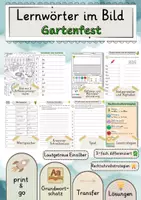 Vorschau - Arbeitsblätter - Lernwörtertraining Grundwortschatz Lautgetreue Einsilber Gartenfest Schreibtraining differenziert Rechtschreibstrategien mit Wortspeicher - Deckblatt