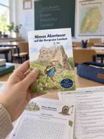 Vorschau - Unterrichtsreihen - Leseverstehen & Schreibanlässe (Klasse 4-6) - Bookletto zum Ausdrucken oder Bestellen - Nimos Abenteuer auf der Burgruine - Deckblatt