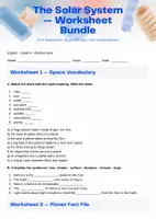 Vorschau - Arbeitsblätter - The Solar System — Worksheet Bundle - Deckblatt