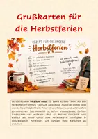 Vorschau - Anderer Materialtyp - Grußkarten für die Herbstferien - Deckblatt