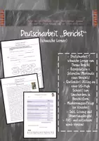 Vorschau - Fördermaterial/Inklusion - Deutscharbeit "Der Bericht" für schwache Lerner, ink. Lösung und Bewertungsbogen! - Deckblatt
