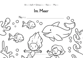 Vorschau - Stundenentwürfe - Sommer Kunst Klasse 1 - Sommer Basteln Klasse 1 - Unterwasserwelt Kunst - Meerestiere Kunst - Schneiden und Kleben - Weitermalen - Schneideübungen Klasse 1 - Schneiden üben - Schneiden Kleben Malen - Seite 3