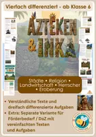 Vorschau - Arbeitsblätter - Azteken & Inka - vierfach differenziert inkl. unabhängiger Förderversion - Deckblatt