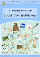 Vorschau - Stationenlernen - Bildkarten: Buchstaben-Stationen (Buchstabenweg, Klasse 1) - Deckblatt