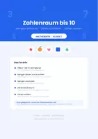 Vorschau - Arbeitsblätter - Mathe Klasse 1: Zahlenraum bis 10 – Ziffern schreiben, Mengen & Zahlenstrahl - Deckblatt
