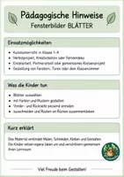 Vorschau - Mal- und Bastelvorlagen - Fensterbilder Blätter – Herbstdeko Kunst Klasse 1–4 - Seite 1