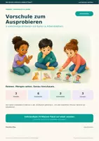 Vorschau - Unterrichtsreihen - Vorschule zum Ausprobieren – 3 kostenlose Einheiten mit Karten & Arbeitsblättern - Deckblatt
