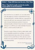Aperçu - Feuilles d'exercices - Dictée 1 - Vingt mille lieues sous les mers - Page de couverture