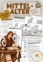 Vorschau - Unterrichtsreihen - Mittelalter im Sachunterricht, historisches Lernen, Geschichte - Deckblatt