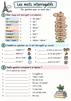 Vorschau - Arbeitsblätter - Les mots interrogatifs – Französische Fragewörter | Arbeitsblatt mit Lösungen - Deckblatt