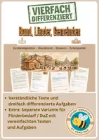 Vorschau - Unterrichtsreihen - Bund, Länder, Gemeinden – Föderalismus in Deutschland - vierfach differenziert inkl. eigener Förderversion / DaZ-Version - Deckblatt