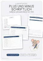 Vorschau - Stationenlernen - Lerntheke - Schriftliche Addition und Subtraktion - Deckblatt