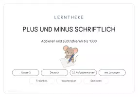 Vorschau - Stationenlernen - Lerntheke - Schriftliche Addition und Subtraktion - Seite 1