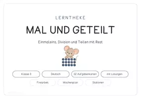Vorschau - Stationenlernen - Lerntheke - Einmaleins, Division und Teilen mit Rest - Seite 1