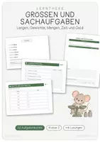 Vorschau - Stationenlernen - Lerntheke - Größen und Sachaufgaben - Deckblatt