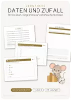 Vorschau - Stationenlernen - Lerntheke - Daten und Zufall - Strichlisten, Diagramme und Wahrscheinlichkeit - Deckblatt