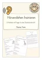 Vorschau - Arbeitsblätter - Hörverstehen trainieren - Hörtexte mit Fragen zum Thema Tiere (Kl. 3/4) - Deckblatt
