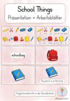 Vorschau - Arbeitsblätter - School Things – Englisch Grundschule | Präsentation & Arbeitsblätter - Deckblatt