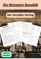 Vorschau - Arbeitsblätter - Versailler Vertrag - Weimarer Republik - Deckblatt