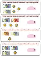 Aperçu - Feuilles d'exercices - rituel maths - la monnaie - Page 1