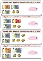 Aperçu - Feuilles d'exercices - rituel maths - la monnaie - Page 2
