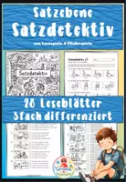 Vorschau - Stationenlernen - Satzdetektiv - genau lesen auf Satzebene - Deckblatt