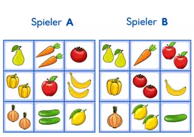 Vorschau - Spiele - Obst und Gemüse - Spiel - Singular und Plural | DaF DaZ A1 - Seite 1