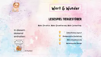 Vorschau - Spiele - Lesespiel Tiergestöber - Seite 1