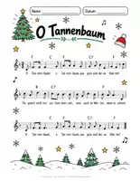 Vorschau - Unterrichtsreihen - O Tannenbaum – Weihnachtslied Unterrichtsmaterial mit Bildkarten, Noten & Leporello | Klasse 1–2 - Seite 1