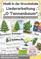 Vorschau - Unterrichtsreihen - O Tannenbaum – Weihnachtslied Unterrichtsmaterial mit Bildkarten, Noten & Leporello | Klasse 1–2 - Deckblatt