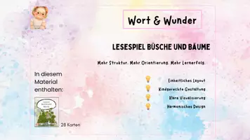 Vorschau - Spiele - Lesespiel Büsche und Bäume - Seite 1