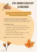 Vorschau - Arbeitsblätter - Herbstgedicht schreiben - Schreibwerkstatt Deutsch - Seite 1