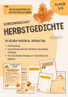 Vorschau - Arbeitsblätter - Herbstgedicht schreiben - Schreibwerkstatt Deutsch - Deckblatt
