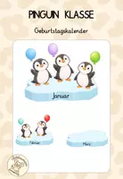 Vorschau - Bildkarten - Pinguinklasse - Geburtstagskalender - Deckblatt