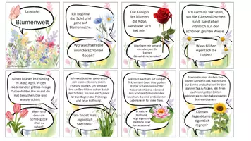 Vorschau - Spiele - Lesespiel Blumenwelt - Deckblatt