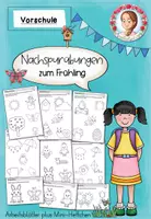 Vorschau - Arbeitsblätter - Nachspuren Vorschule Frühling | Schwungübungen für Kita - Deckblatt
