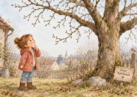 Vorschau - Bildkarten - Mia und das Geheimnis vom Apfelbaum 🍎 | Kamishibai Apfel für die Kita - Seite 1