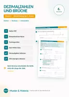 Vorschau - Arbeitsblätter - Dezimalzahlen und Brüche üben – Kompaktwissen, 2 Trainingsseiten, Quiz & Lösungen - Deckblatt