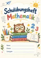 Vorschau - Mal- und Bastelvorlagen - Deckblatt Schulübungsheft Mathematik + s/w Version - Deckblatt