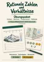 Vorschau - Arbeitsblätter - Rationale Zahlen & Verhältnisse – Übungspaket mit Lösungen | 3. Klasse Mittelschule & AHS - Deckblatt