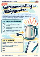 Vorschau - Stundenentwürfe - Energieumwandlung an Alltagsgeräten – AV Naturwissenschaft, 3 Niveaus + Portfolio - Deckblatt
