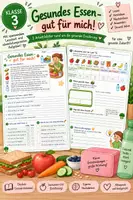 Vorschau - Arbeitsblätter - Gesundes Essen – gut für mich! | Lesetext, Leseverständnis & gesunde Jause - Deckblatt