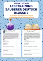 Vorschau - Stundenentwürfe - Leseverständnis Zauberer – Klasse 2 | 10 Lesetexte mit Fragen & Lösungen - Deckblatt