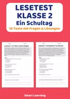 Vorschau - Arbeitsblätter - Lesetest Klasse 2 – Ein Schultag | 10 Texte mit Fragen & Lösungen - Deckblatt