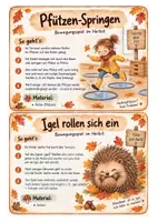 Vorschau - Bildkarten - 20 Bewegungsspiele im Herbst 🍂 | Bewegungskarten für den Sportunterricht – Grundschule - Seite 2