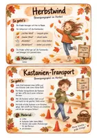 Vorschau - Bildkarten - 20 Bewegungsspiele im Herbst 🍂 | Bewegungskarten für den Sportunterricht – Grundschule - Seite 3